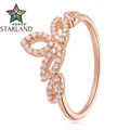 Starland 925 Sterling Silver Clear CZ Flower Crown Rings for Women Wedding Ring
