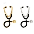 Creative Stethoscope Shape Brooch Pin Unisex Jewelry Gift for Nurse Doctor