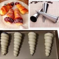 Nice+3 PcsCone Shape Stainless Steel Croissants Roll Bread Spiral Baking Tool