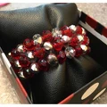 Red & Transparent Mix Crystal Bracelets