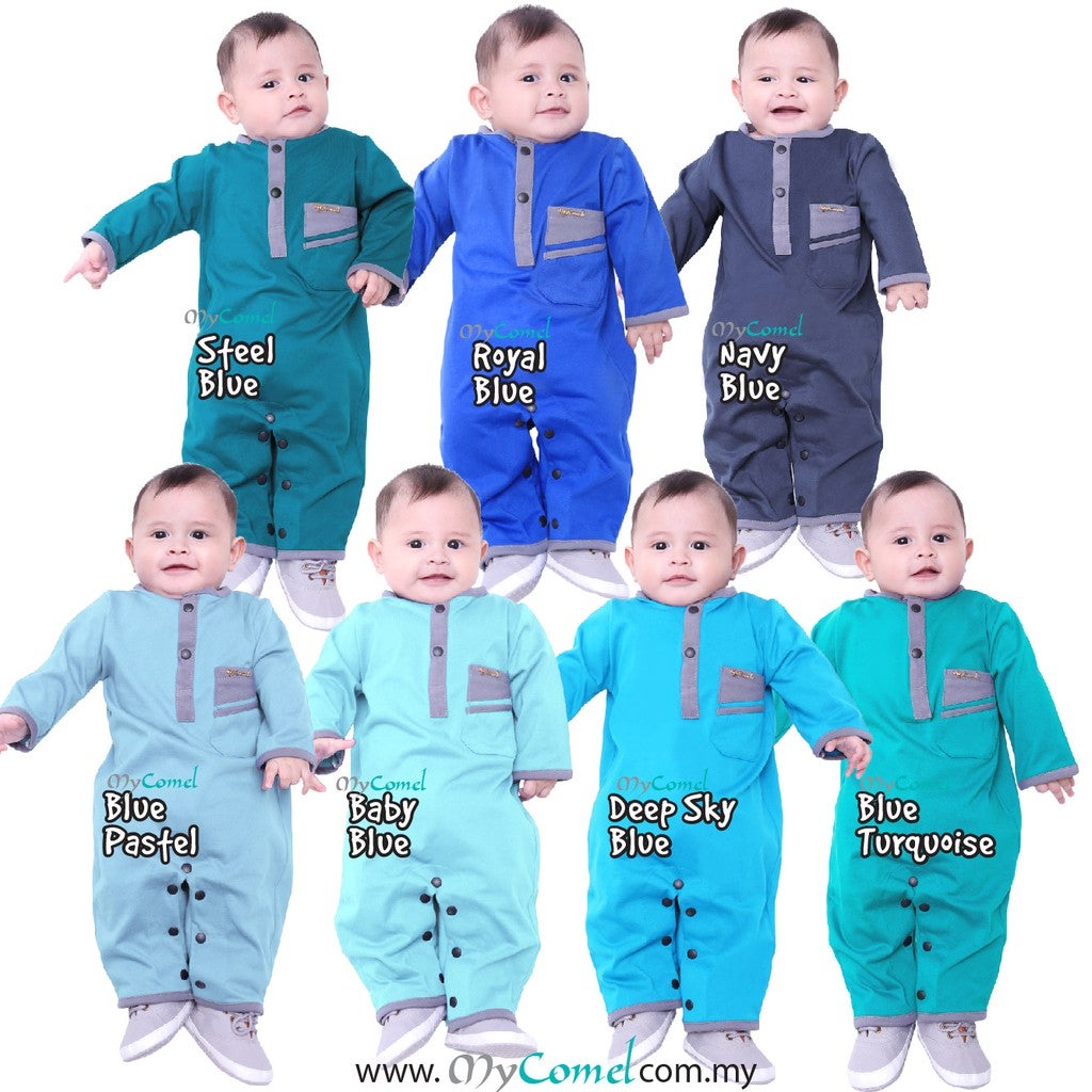 ??FREE GIFT??READY STOCK?? ROMPER BAJU MELAYU ADNEEN - BLUE