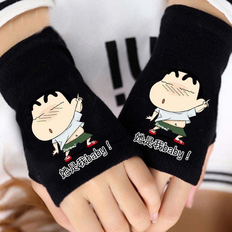 Crayon New Male And Female Students Half Finger Gloves Typing Writing Exposed R