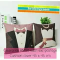Cushion cover bride and groom