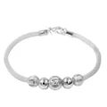 SSA 925 Bracelet Gelang Tangan Silver Plated Lucky Bead Rope Chain