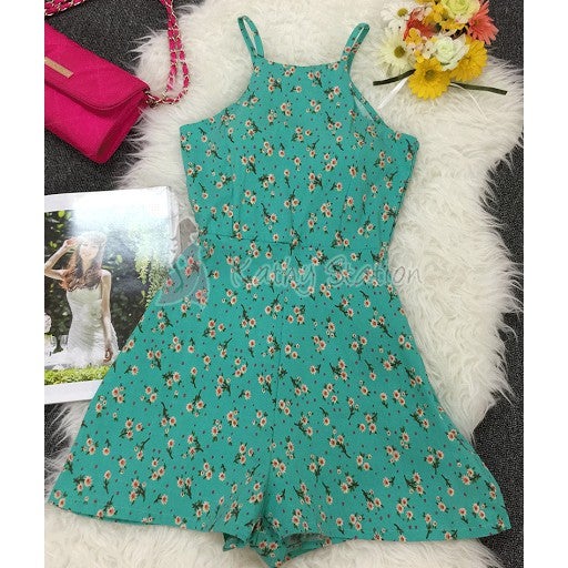 Apron halter-neck one-piece Jumpsuit Shorts Culotte [10147]