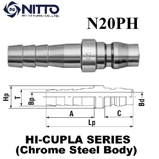 NITTO HI CUPLA 20PH QUICK COUPLER (HOSE BARB)