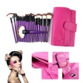 24 purple brush handle rose red sets of makeup brush package