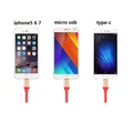 Type C Micro USB 8Pin 3 in 1 USB Charger Cable For Apple iPhone Samsung Android