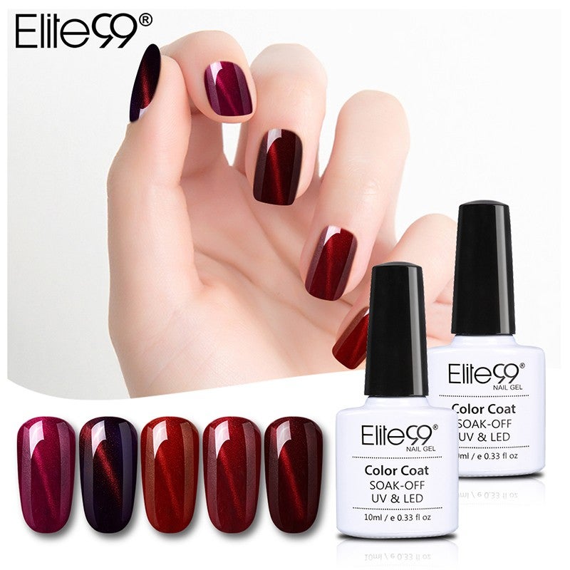 Elite99 Gel Lacquer Cat's Eye Wine Red 10ML Gel Nail Polish Vernis UV Gel Enamel