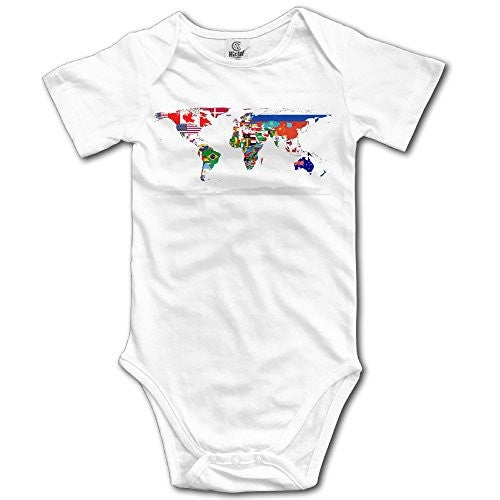 Flag Map Of The World Baby Onesie Bodysuit