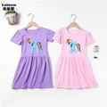 Cartoon luna unicorn Girls dress summer cotton My Little Pony Kids dress comfortable skirt