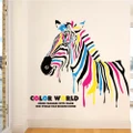 Animal Colorful Zebra Art Vinyl Wall Sticker Home Decor Decal Mural Removable