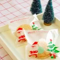 Ready Stock !! 10*10cm+3cm - 50 for RM8 !! Christmas Tree Self Adhe Cookies Bag