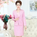 Personality Tops Dress Jacket Set Pink Mom wedding dress Size:M-4XL
