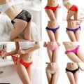YiyiLai Women Lace Sheer Bandage Underwear T-back Thong G-string