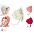 Baby hats newborn girls princess Knittedcaps Winter Wool Ear Ruffle Hat