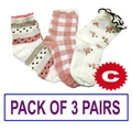 Pack of 3 prs Nissen Style Girls Cotton Socks