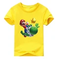 Children Costume Clothes Mario Bros T-Shirt Tee Tops Kids Cartoon Short Sleeve