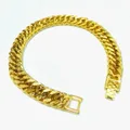 Gold Korea Pure 24K Gold Plated Bracelet Width 0.9cm Without Bell & Leaf