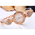 Luxury Women's Rose-Gold Shinning Wrist Watch