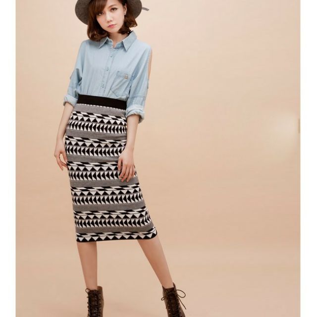 Aztec Print Skirt CF*ready stock*