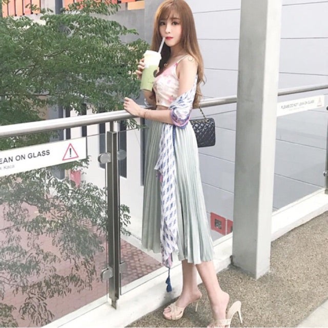 Trisha Pleated Skirt - Turquoise