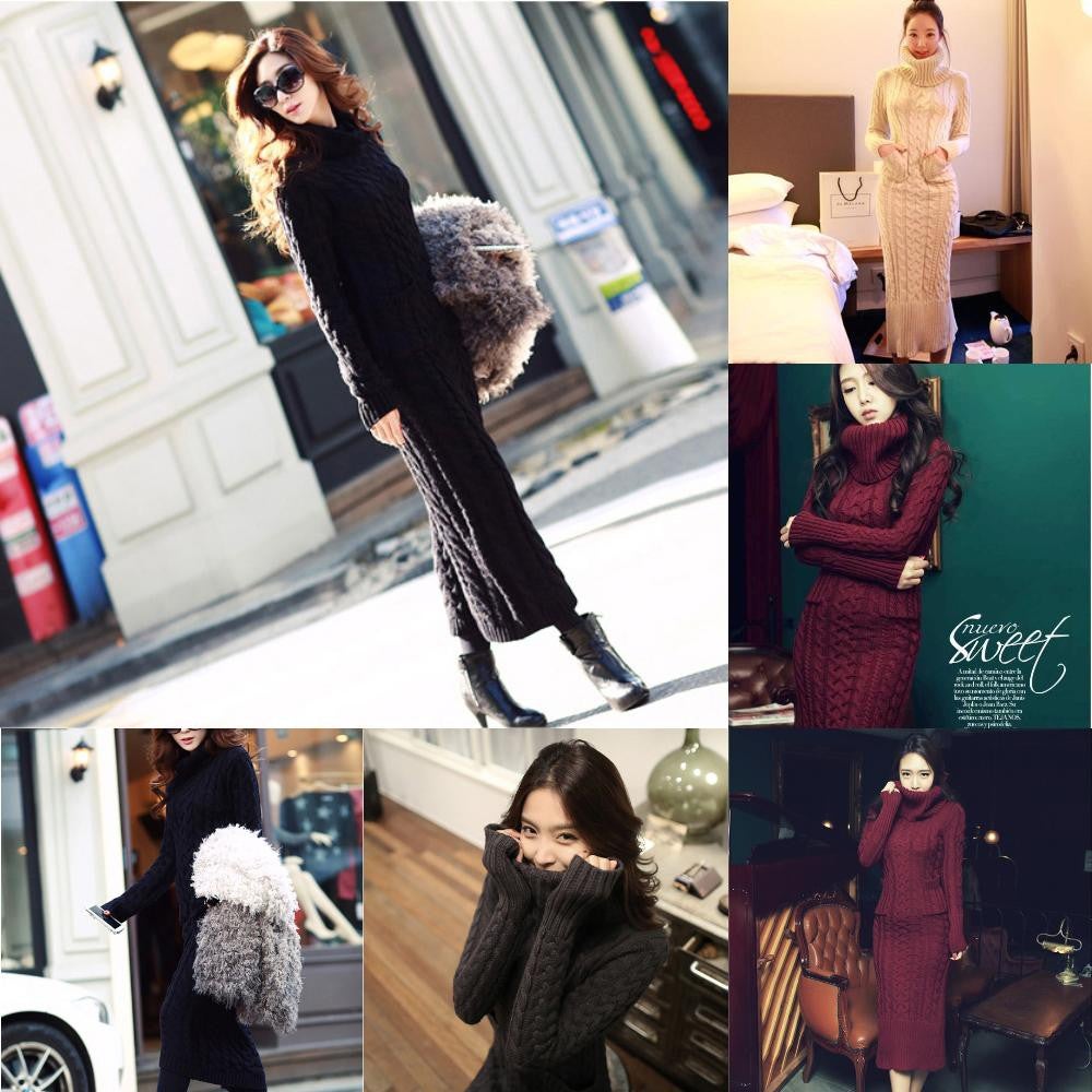 Long-sleeved wool skirt knit sweater Brand New 5 colors