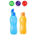Tupperware Eco Bottle Flip Top 1L(2) Orange and Blue