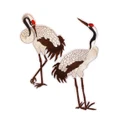 1 Pair Red-crowned crane Embroidery Birds Iron Sew Patch Badge DIY