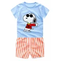 Cute Dog Print Short Sleeves T Shirt + Cotton Pants for Kids Boy Girl