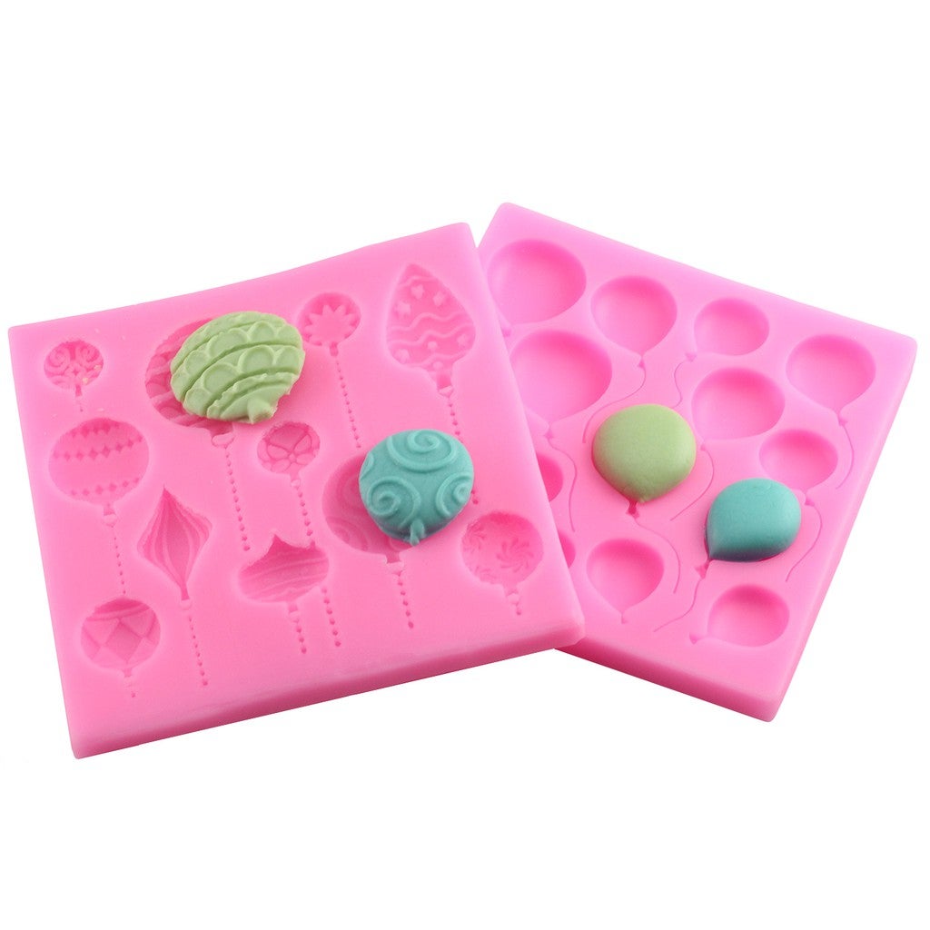 2 Pcs Balloon Silicone Mold Fondant Cake Decorating Tools Chocolate Candy Molds