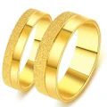 Gold Plated Sandblasting Frosted Surface Stainless Steel Engagement Ring Band
