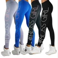 Fitness High Waist Leggings Letter Printed Women Boss Girl Sportswear Pants
