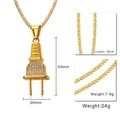 Hiphop Gold Plated Stainless Plug Pendant Necklace