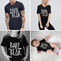 Summer Family Matching Outfits Mama Baby Bear Cute Short Sleeve T-shirt Tops