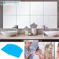 BM 32 Pcs Mirror Tile Wall Sticker Square Self Adhesive Room Decor Stick On