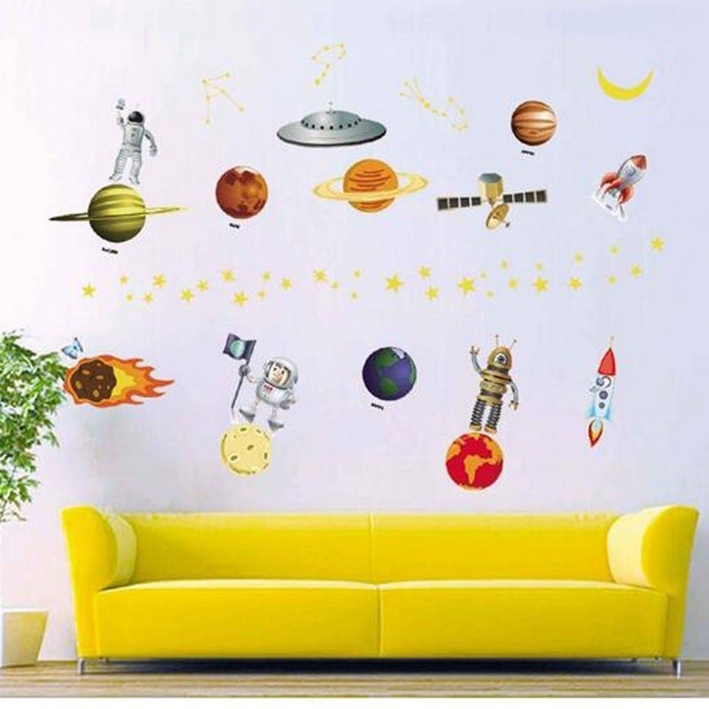 3D Astronauts Wall Stickers Home Room Decor For Kids Room Removable Sticker DIY