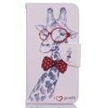 Leather Case for Samsung Galaxy J7 2016 Wallet Card Slots Filp Cover Giraffe