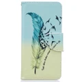 Leather Case for LG K8 Wallet Card Slots Filp Cover Feather