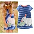2019 Hot Cute Baby Kids Girls Summer Dress Rabbit Cartoon Dress Clothes 2-7Y