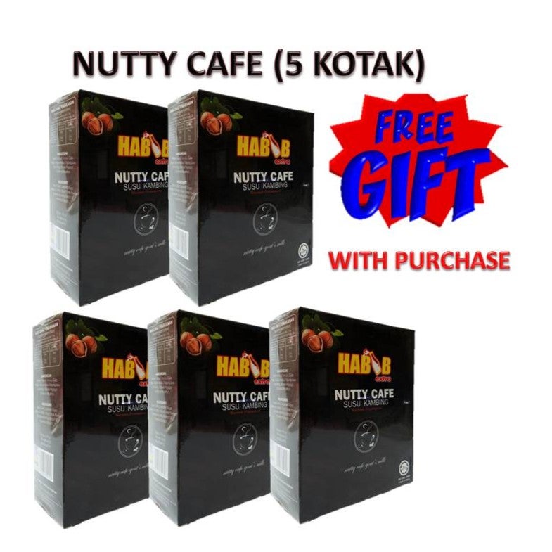5 KOTAK X HABIB SUSU KAMBING NUTTY CAFE 25 SACHET X 32GM