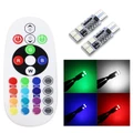 T10 RGB Multi Colors LED Bulb Reading Dome Interior Light With Remote Control