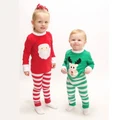 Long Sleeves Girls Boys Children Clothing Sets 2 Piece Sleepwear Santa Claus