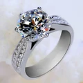 ?Ready stock?Women's Ring Luxury Silver Plated Alloy Finger Ring