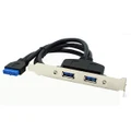 19 Pin Header to 2 USB 3.0 Port Bracket USB3.0 20Pin to Female Adapter