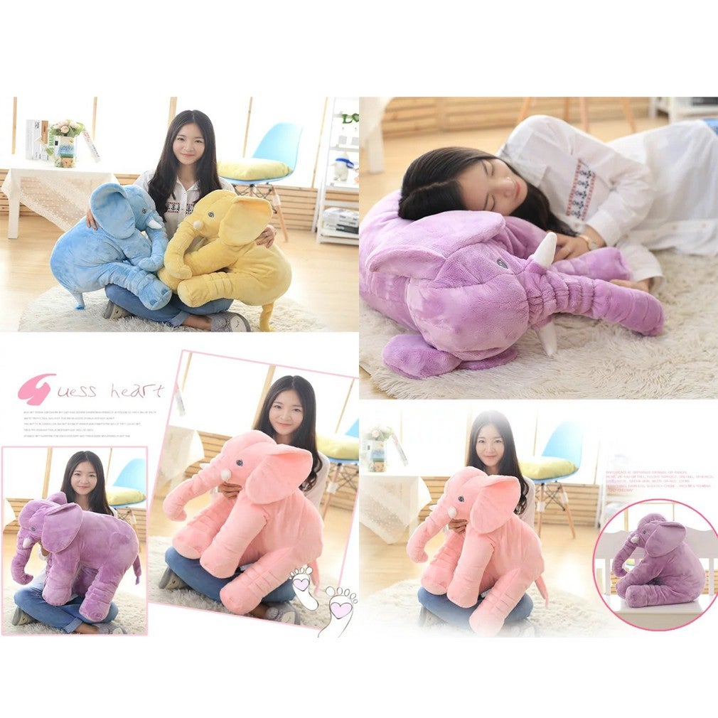Elephant Plush Toys Throw Pillow Back Cushion Baby Soothing Doll