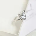 Korea Princess Love shaped Austrian Crystal Ring Platinum (Expandable)