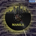 LED Record Art Manila Vinyl Wall Clock Personalized Decor LED Night Light