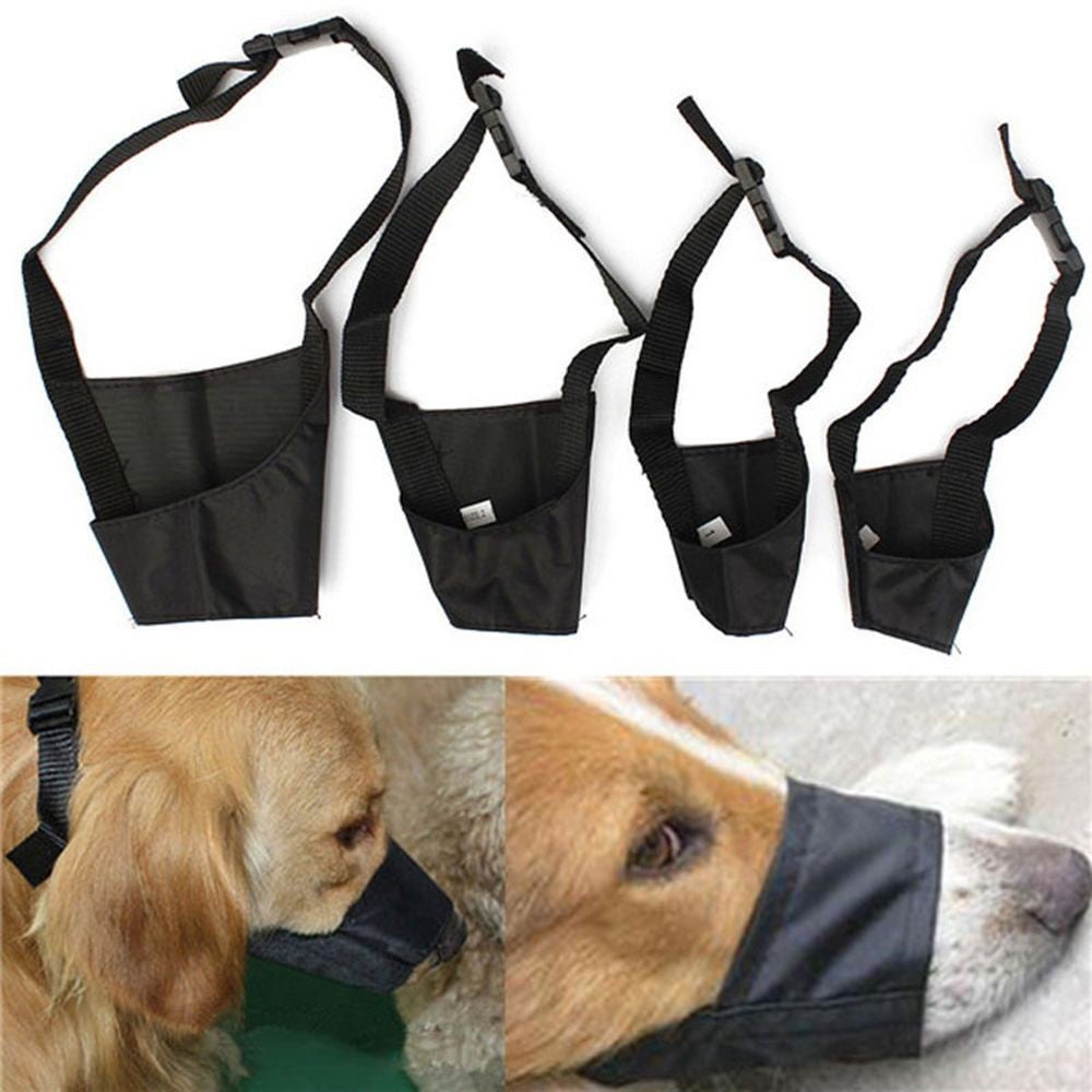 Covered Black Bite Chewing Stop Mouth Pet Dog Muzzle Mask 4 Size Grooming
