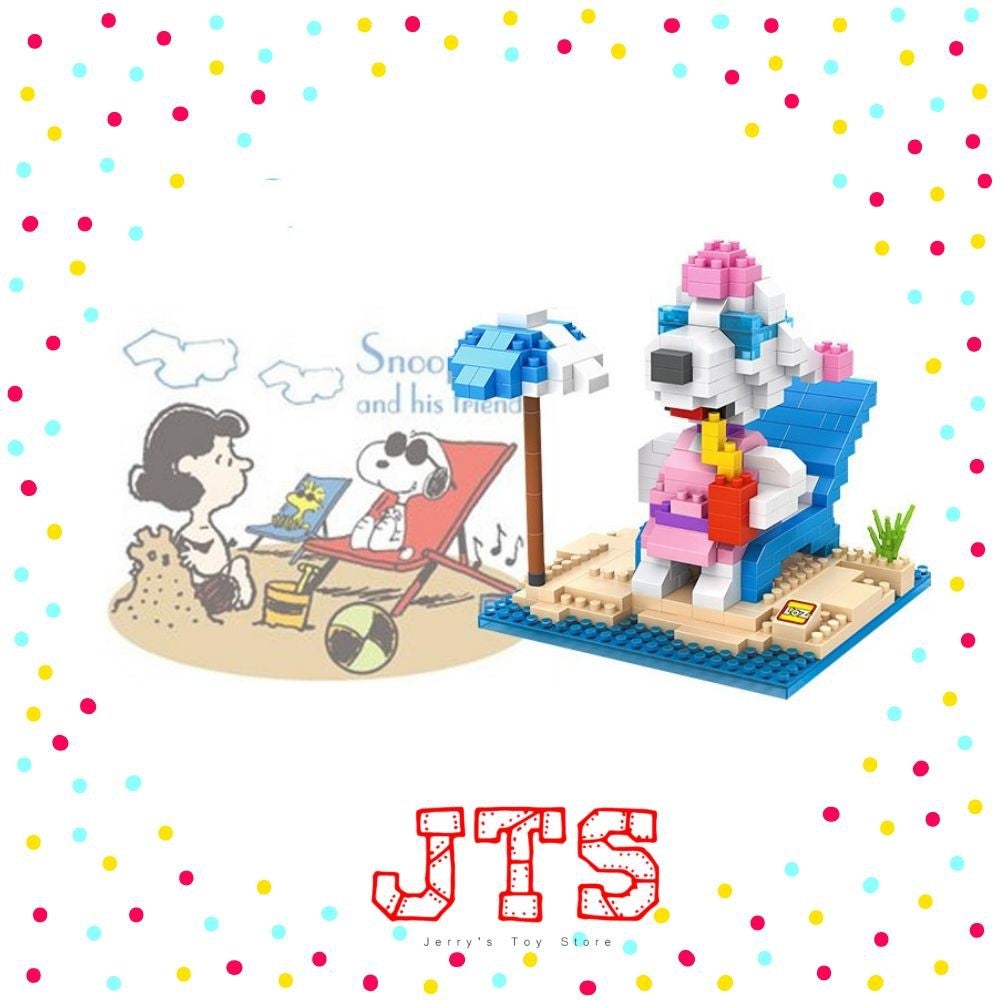 JTS LOZ 9527 Snoopy Leisure compatible Nanoblock Diamond Blocks Toy